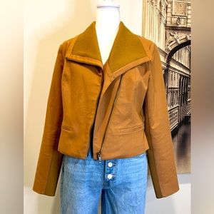 Light Chestnut  Brown Moto Jacket by Giuliana Rancic